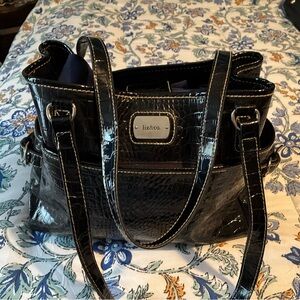 Liz & Co. Black Embossed Shoulder Bag